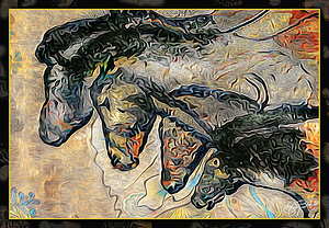 CHAUVET CAVE HORSES stylized