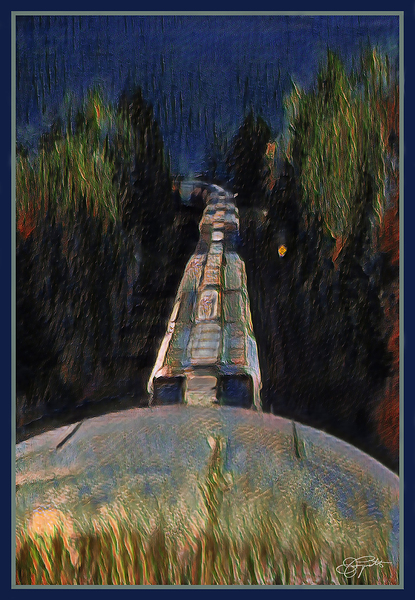 FREIGHT TRAIN AT NIGHT Print