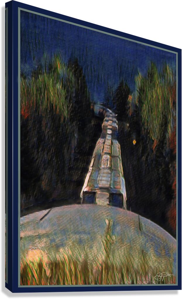 FREIGHT TRAIN AT NIGHT Canvas Print