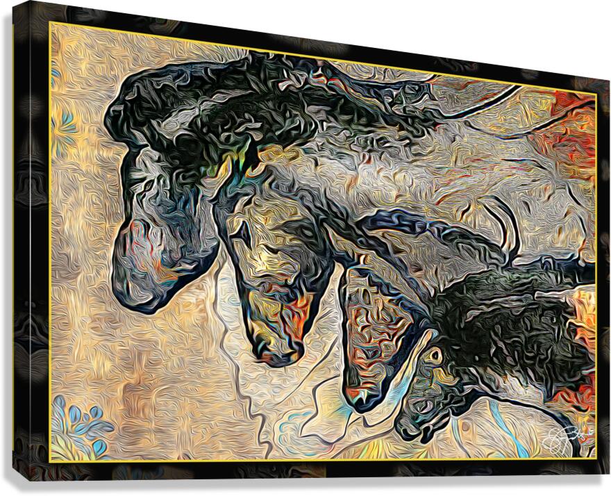 CHAUVET CAVE HORSES stylized Canvas Print