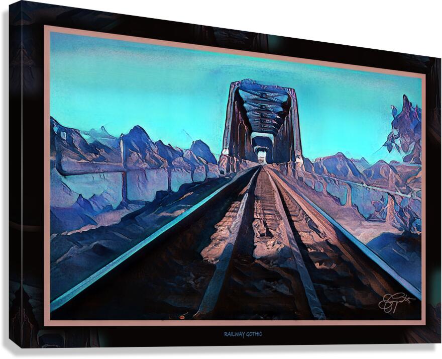 RAILROAD GOTHIC CALGARY TRAIN BRIDGE IN INGLEWOOD Canvas Print