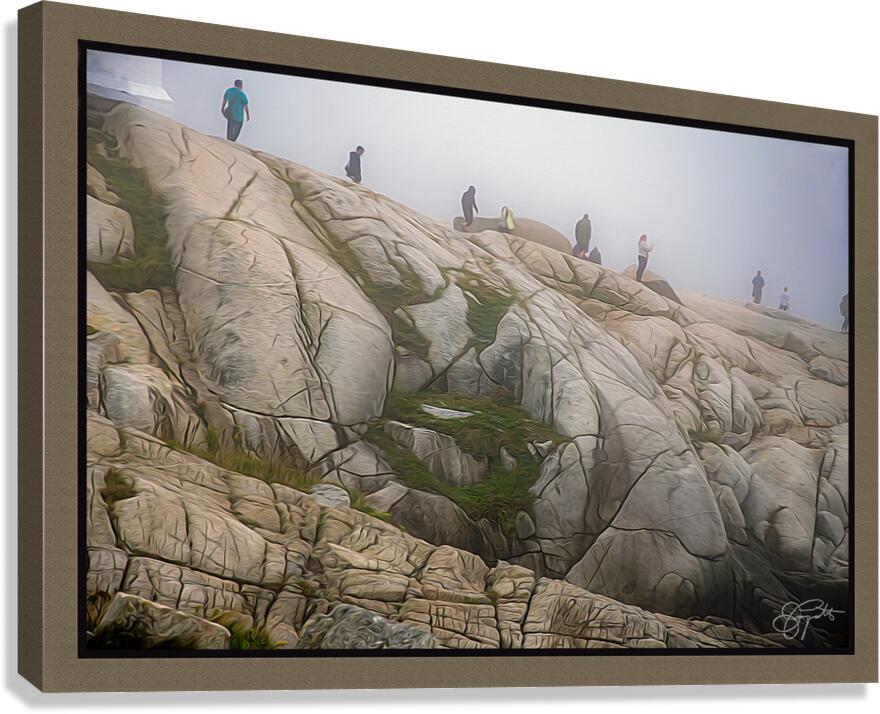 A FOGGY DAY AT PEGGY S COVE LIGHT HOUSE Canvas Print