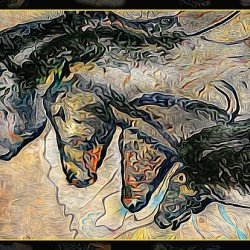 CHAUVET CAVE HORSES stylized