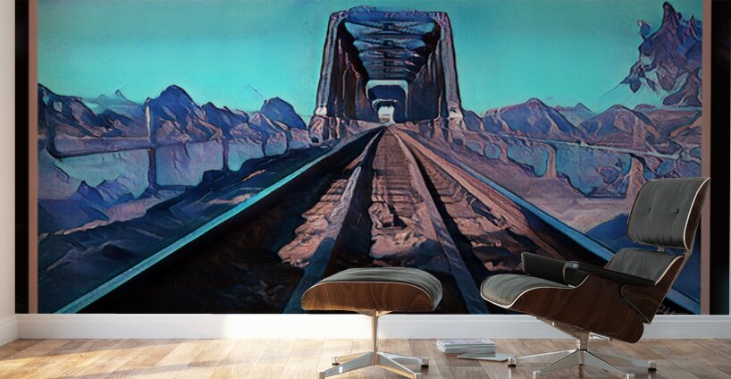 RAILROAD GOTHIC CALGARY TRAIN BRIDGE IN INGLEWOOD Wall Murals