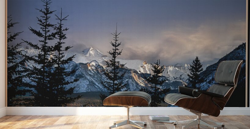 A WINTER SCENE IN THE ROCKIES Wall Murals