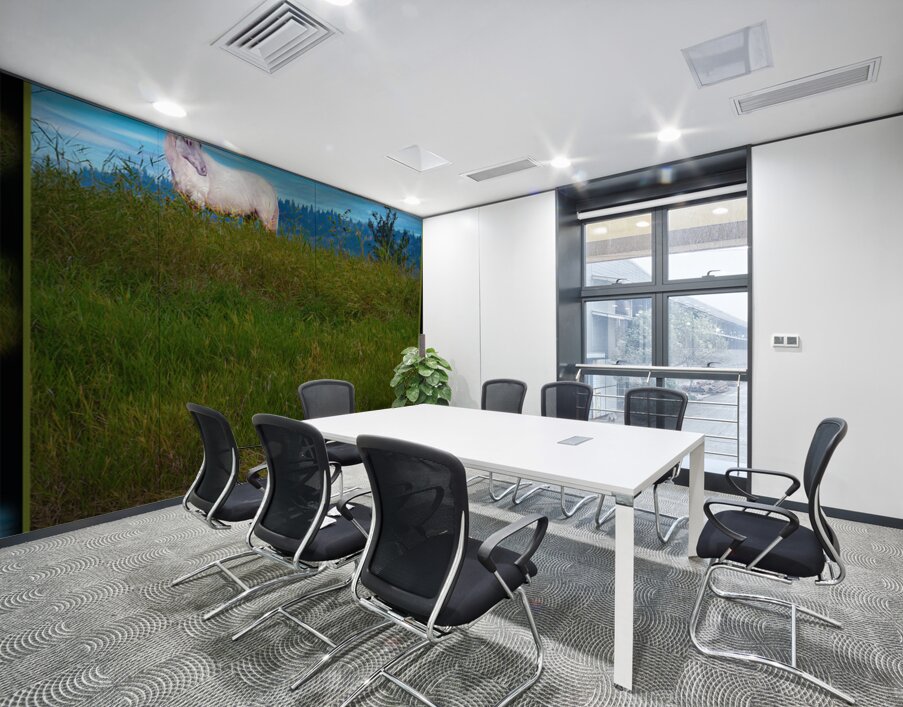 WHITE HOURSE ALONG THE SHUSWAP RIVER Wall Printing