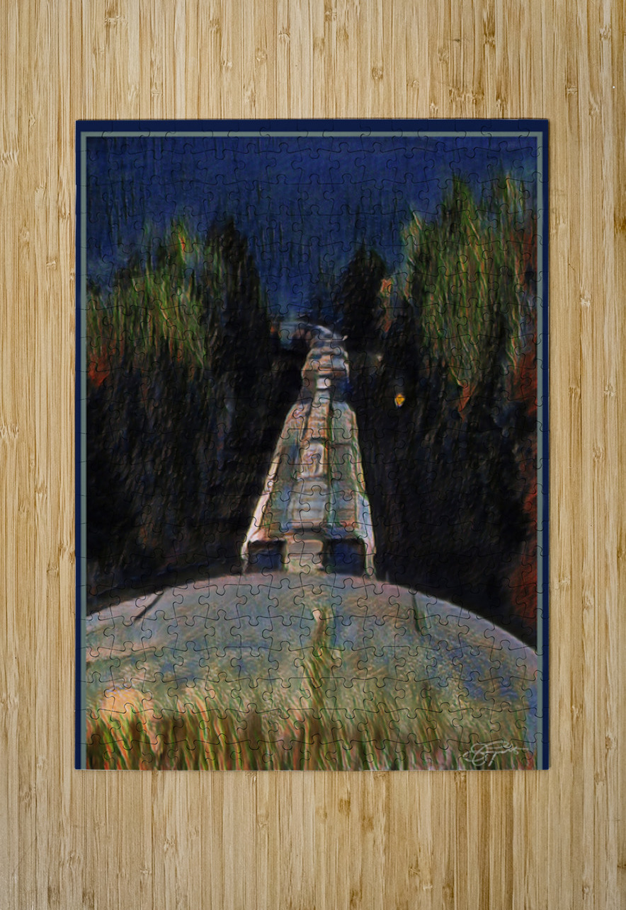 FREIGHT TRAIN AT NIGHT Jerre Paquette Puzzle printing