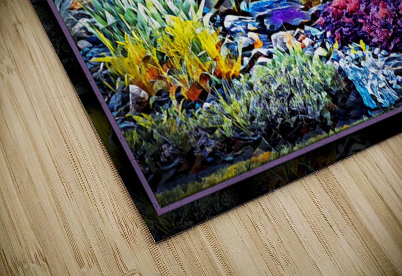 BLUE HERON IN A FANCIFUL GARDEN Jerre Paquette Puzzle